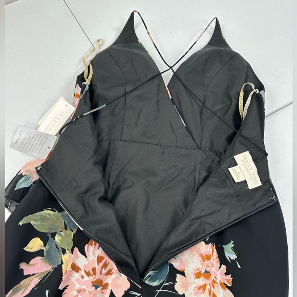 Jenny Yoo Farrah Floral Halter Maxi Dress Slit Backless Romantic Wedding Guest - Picture 10 of 16